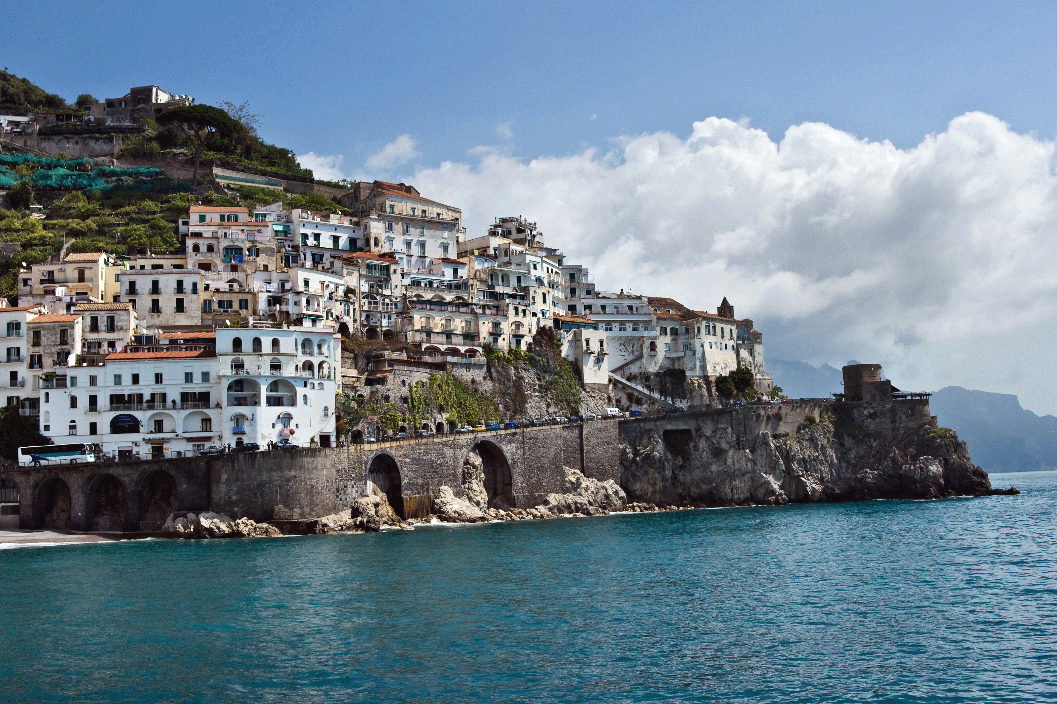 View-of-Amalfi,-Costiera-Amalfitana,-Italy